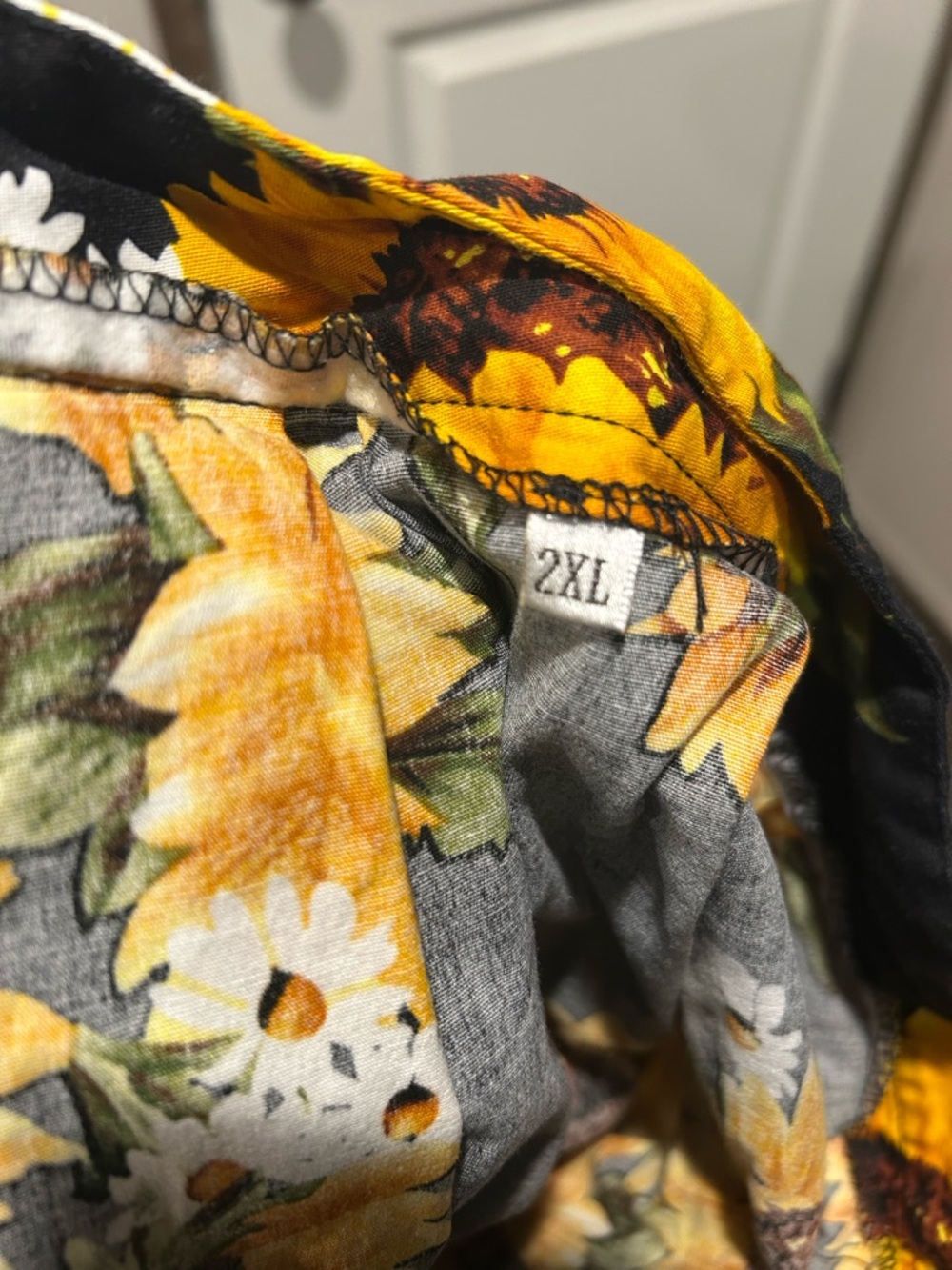 Sunflower-Print Black A-Line Skirt - Picture 2 of 7
